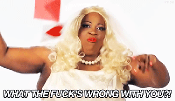 A woman screams "What the FUCK'S wrong with you?"